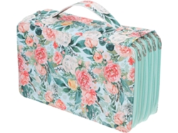 Estuche multicapa con 300 agujeros, asa, gran capacidad, verde/rosa SFUSHOS