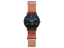 Reloj Hombre Cuadro Redondo Clásico Correa Pu Reloj Analógico De Cuarzo Casual Marrón