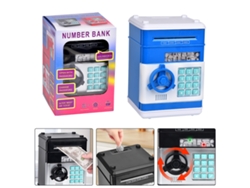 Caja de contraseñas de dibujos animados para niños, cajero automático de depósitos bancarios, juguete para niños pequeños, ahorra dinero Digitallab (azul)