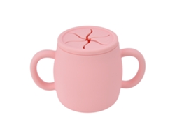 Taza De Silicona Para Bebé Con Doble Asa, Diseño Anticaída, Color Rosa.
