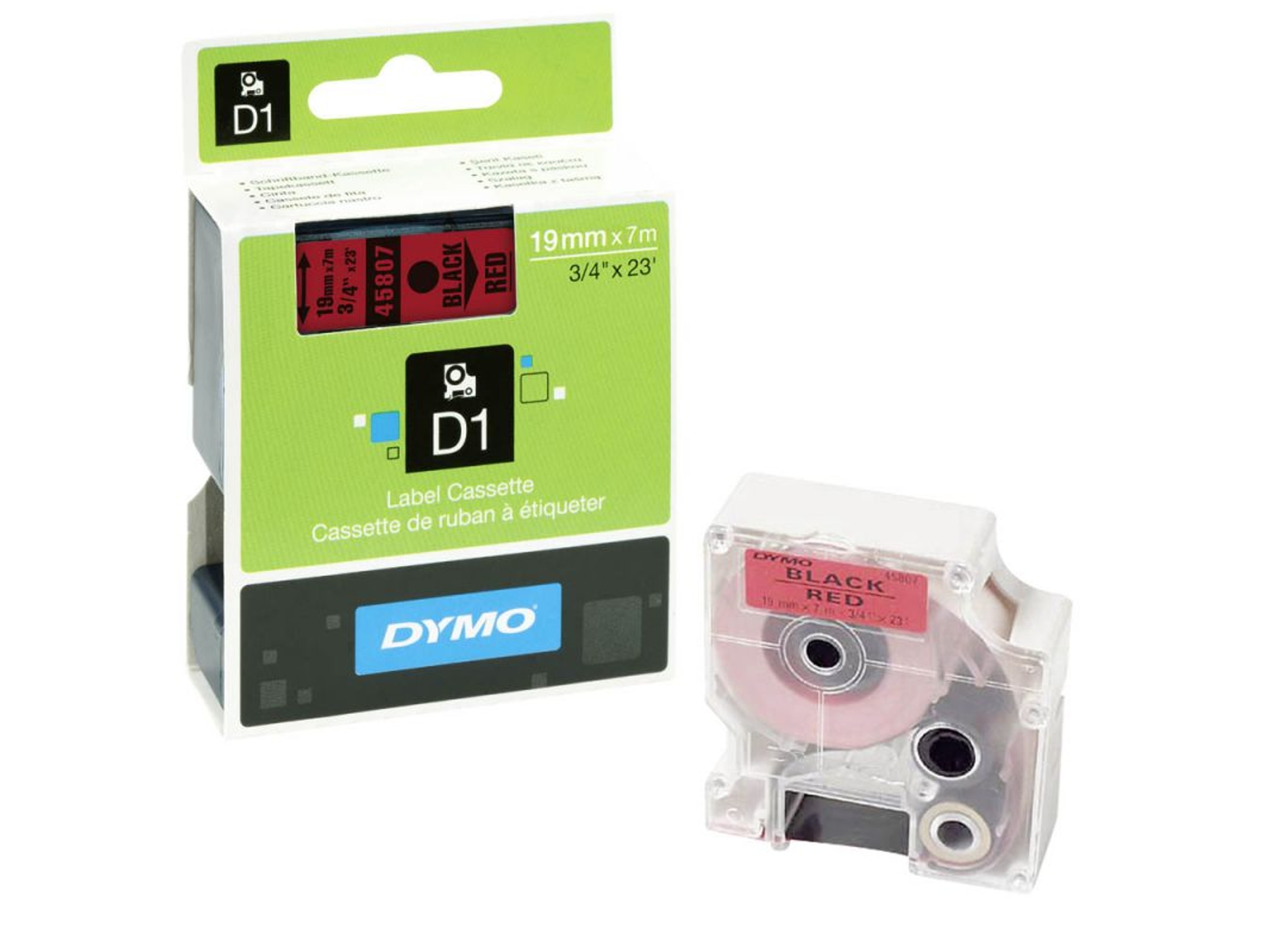 Cinta Etiquetas DYMO D1 Negro/Rojo S0720870