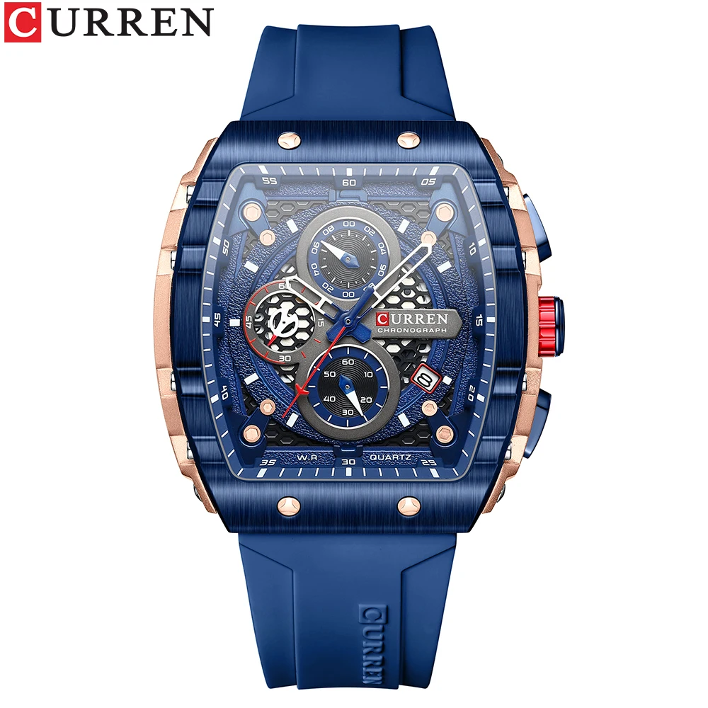 Reloj de hombre, diseño cuadrado único, resistente al agua.