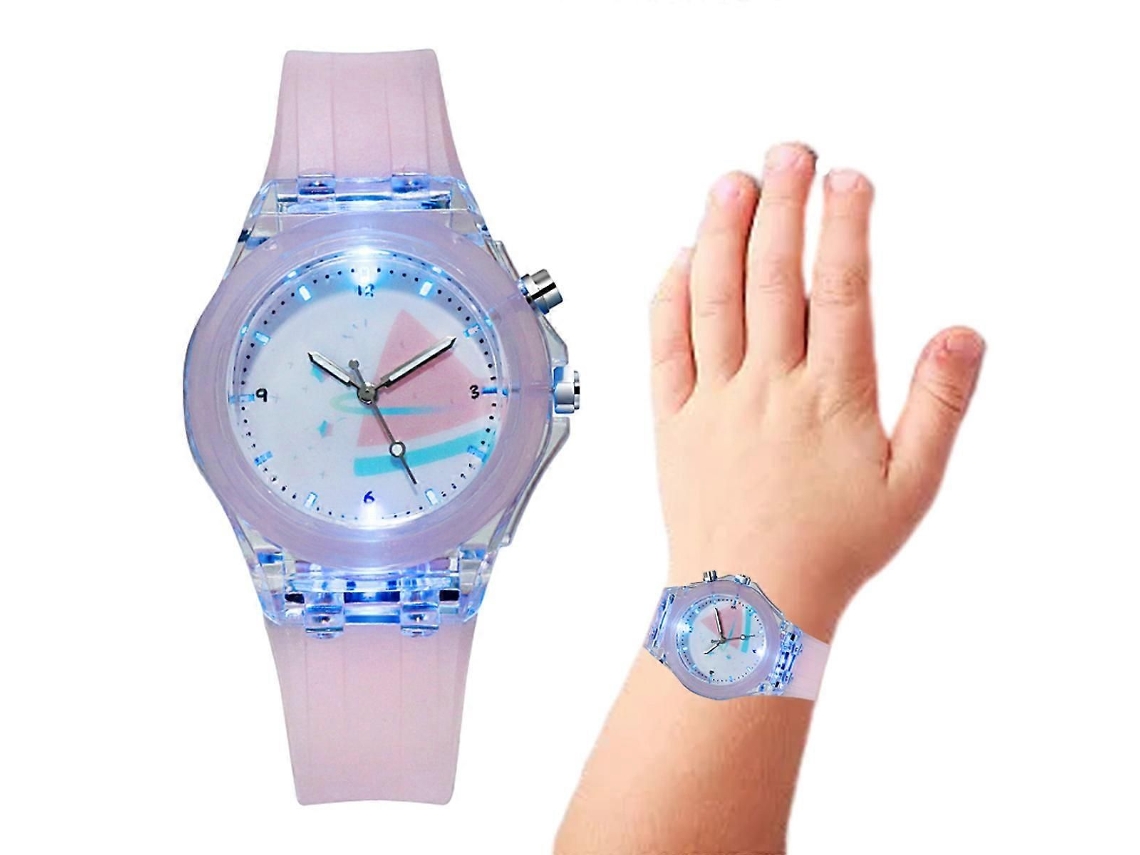 Reloj de mujer con luces intermitentes y correa de silicona GOKOCO