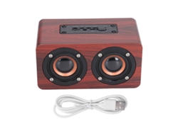 Alto-falante Portátil Madeira Com Subwoofer Dual, Conexão Sem Fio Bt, Microfone Para Chamadas, Suporte Tf E Aux