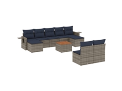 Maison Exclusive - Conjunto De Sofá De Jardín De 10 Piezas Con Cojines, Poliratán Gris