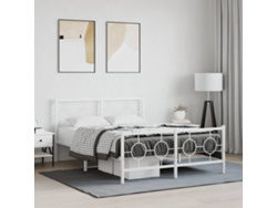 Estructura Cama Sin Colchón Con Estribo Metal Blanco 135x190 Cm