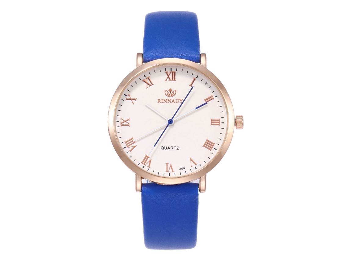 Reloj De Cuarzo Unisex Con Correa De Cuero Pu Zhoulianfa Azul Real