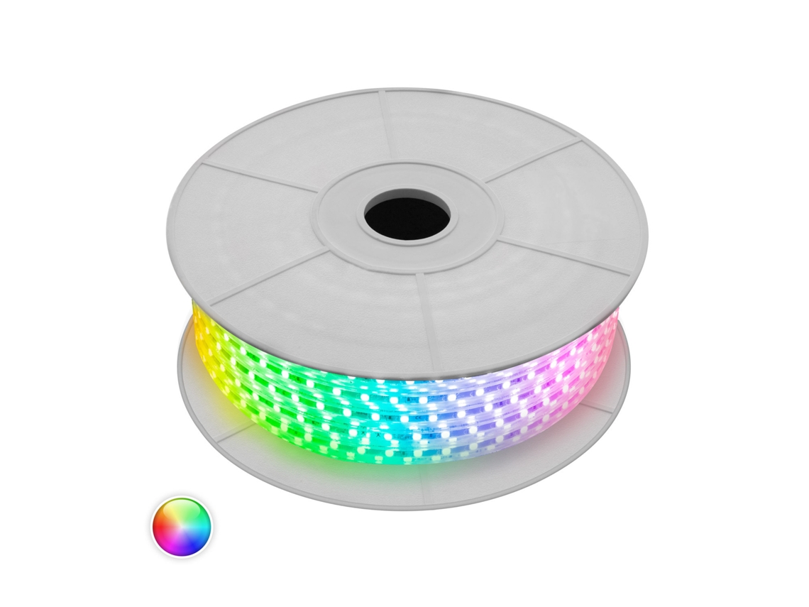 Rollo de tira LED RGB 220V AC 60 LED/m 50m IP65 Ancho 16mm Corte cada 100cm