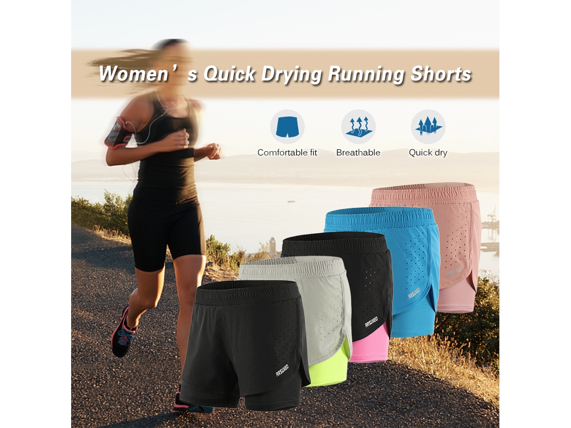 Vlrla-2026pantalones Cortos Deportivos 2 En 1 Para Mujer Secado Rapido Transpirable Para Correr Ciclismo Y Ejercicio