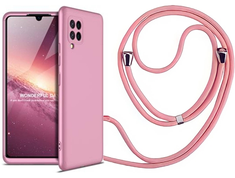 Funda Samsung A42 Slim Armor 360º con Collar Rosa