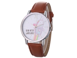 Reloj De Pulsera Analógico Redondo De Aleación Para Parejas De Negocios, Café, Lujo, Informal.