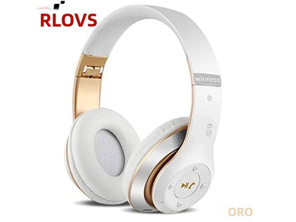 Audífonos deportivos inalámbricos Bluetooth 5.0, plegables, con altavoz, micrófono y cancelación de ruido. Mdug (platino)