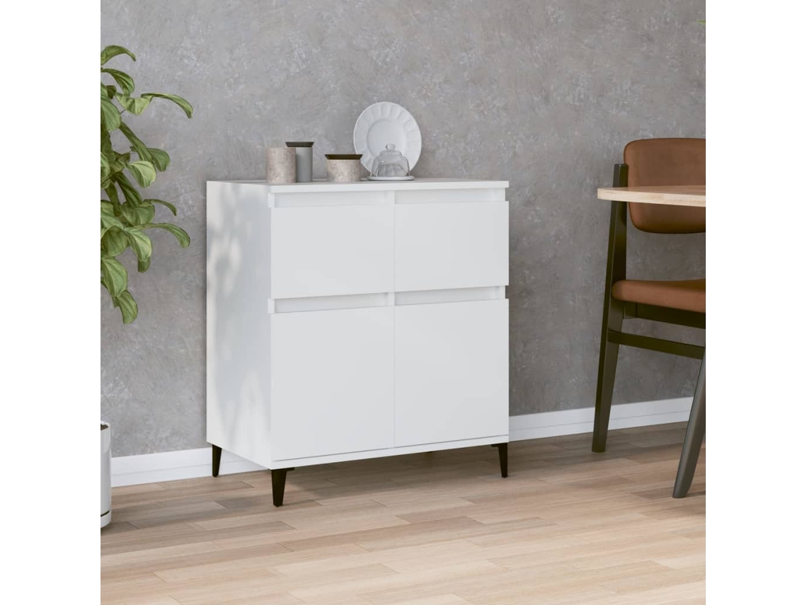 Aparador De Madera Contrachapada Blanco 60x35x70 Cm