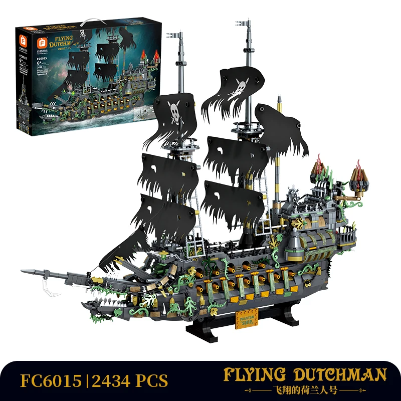 (fc6015) Adorno De Modelo De Barco Pirata Clásico Moc Coleccionable De 2434 Piezas