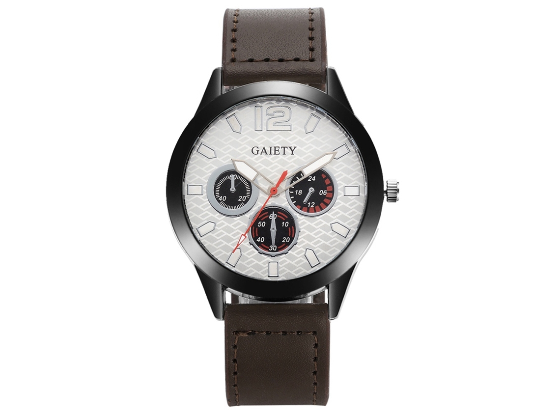 Reloj De Pulsera De Cuarzo Con Correa De Piel Sintética Y Esfera Redonda Informal De Moda.
