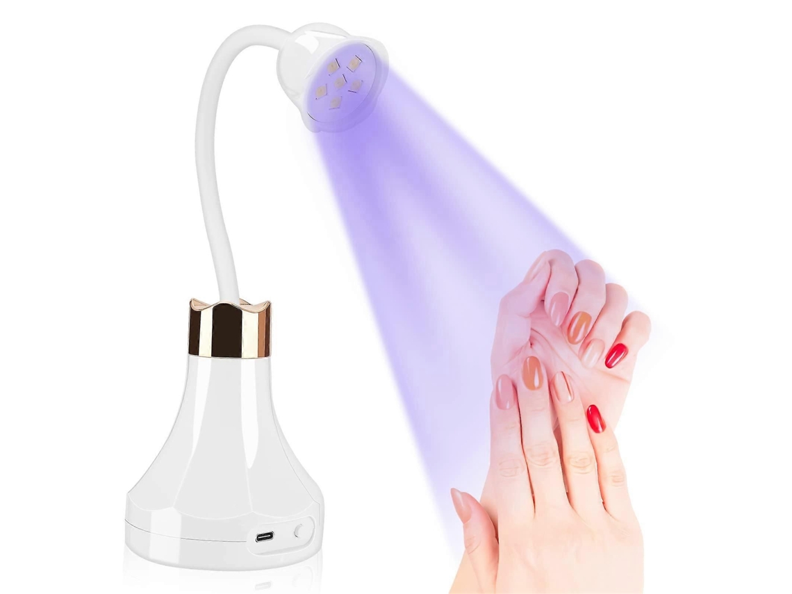Lámpara LED para uñas, mini secador de uñas portátil rosa de 18 W UV GOKOCO