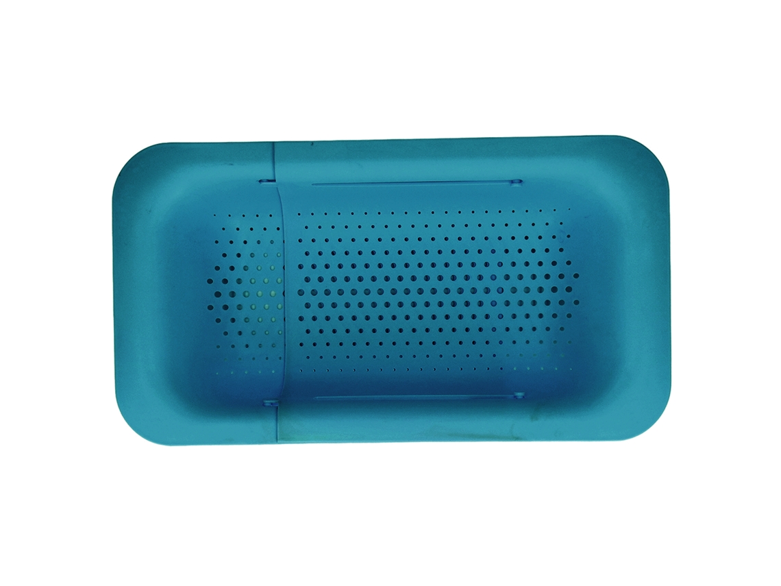 Colador Telescópico De Abs Con Fondo Hueco Para Cocina - Azul