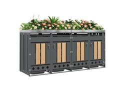 Cubo De Basura Con Ventilación Diamond, 4 Puertas, Madera Para Plantar