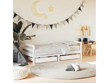 Estructura De Cama Para Niños VIDAXL Blanco Madera (80x160 cm)