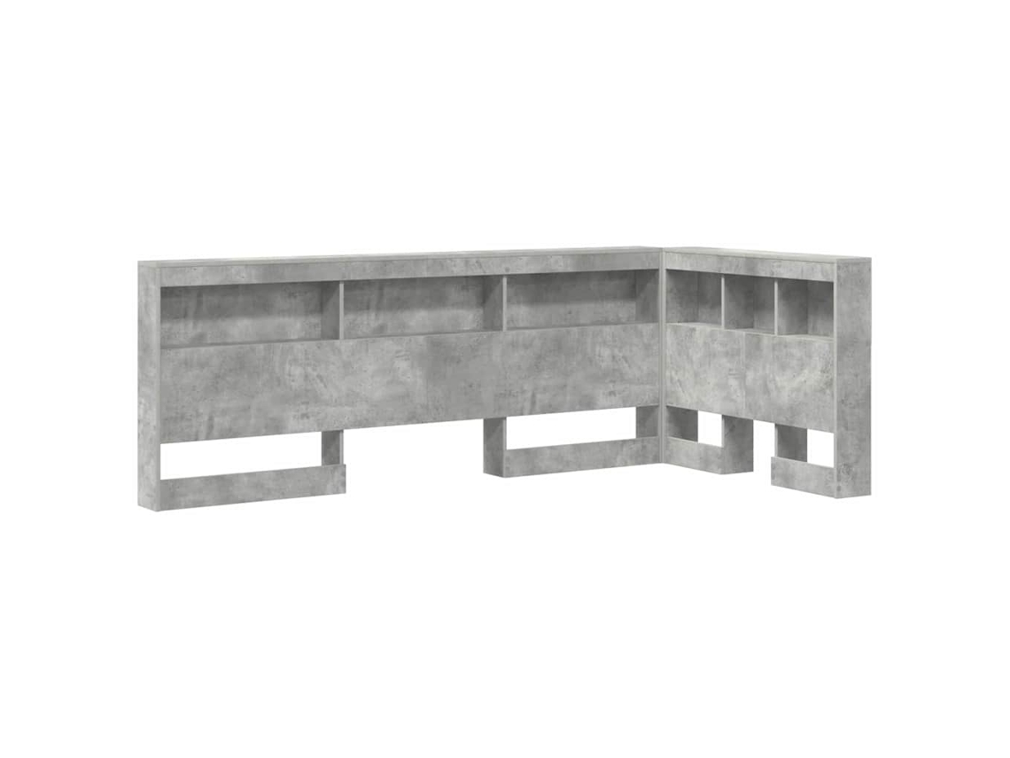 Cabecero de cama gris con almacenaje de 80 cm de madera procesada