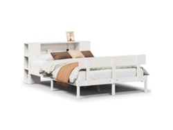 Maison Exclusive - Cama Con Estantería Sin Colchón Madera Maciza Blanca 160x200 Cm