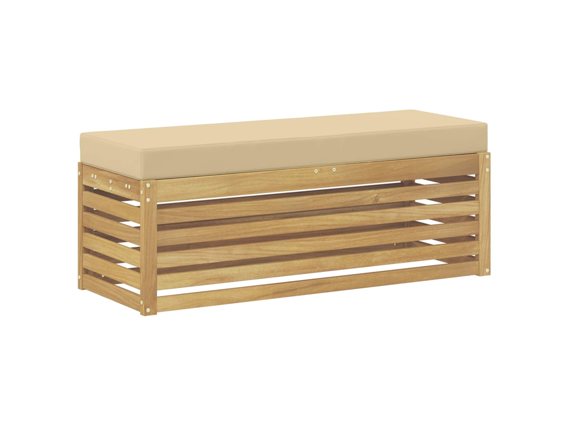 Maison Exclusive - Banco De Taburete Exterior Con Cojín Blanco 115 X 43 X 45 Cm