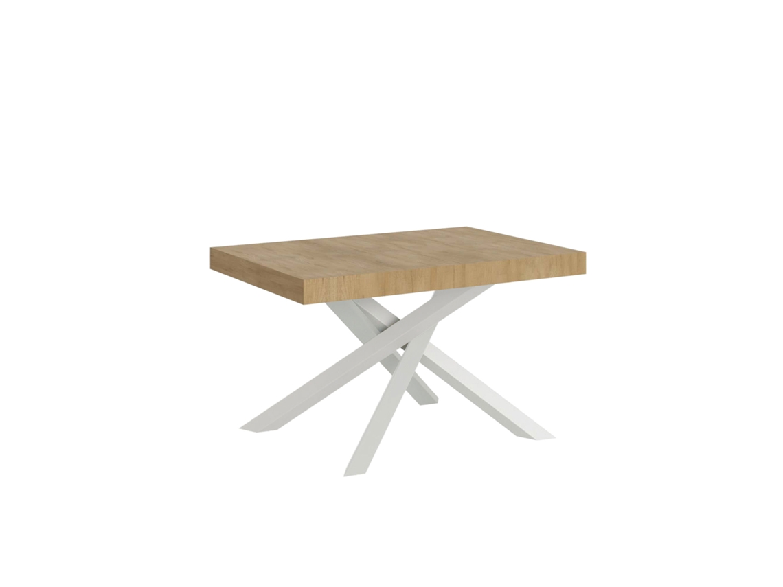 Mesa Extensible Volantis 130/234x90 Cm Roble Natural Patas Blancas Itamoby