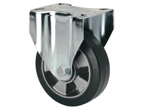 Rueda fija 17zv160-deb aluminio-goma negra elastica eje bolas ALEX