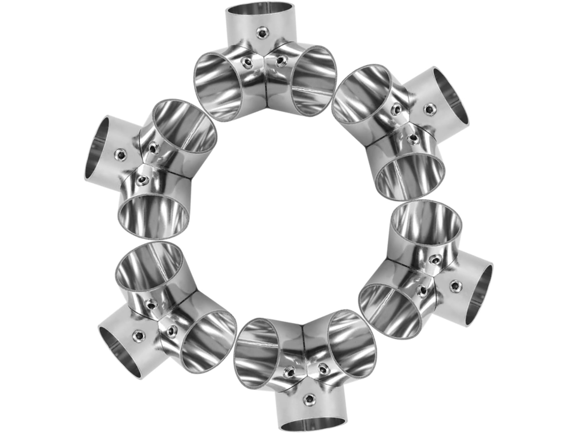 Juego De 6 Conectores De Acero Inoxidable Para Tuberías, Ideales Para Estantes.