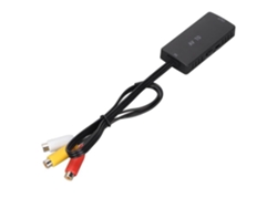 HURRISE Adaptador convertidor de interfaz de medios Av a HD Convertidor de interfaz de medios Svideo a HD 1080P