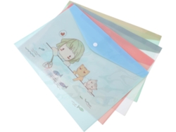 Carpetas Transparentes Tamaño A4, Juego De 16 Unidades, Adorable Diseño De Dibujos Animados, Pp, Cierre De Cremallera.