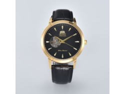 Reloj Orient mecánico automático multifuncional, caja de acero inoxidable y correa de piel auténtica. Mdug