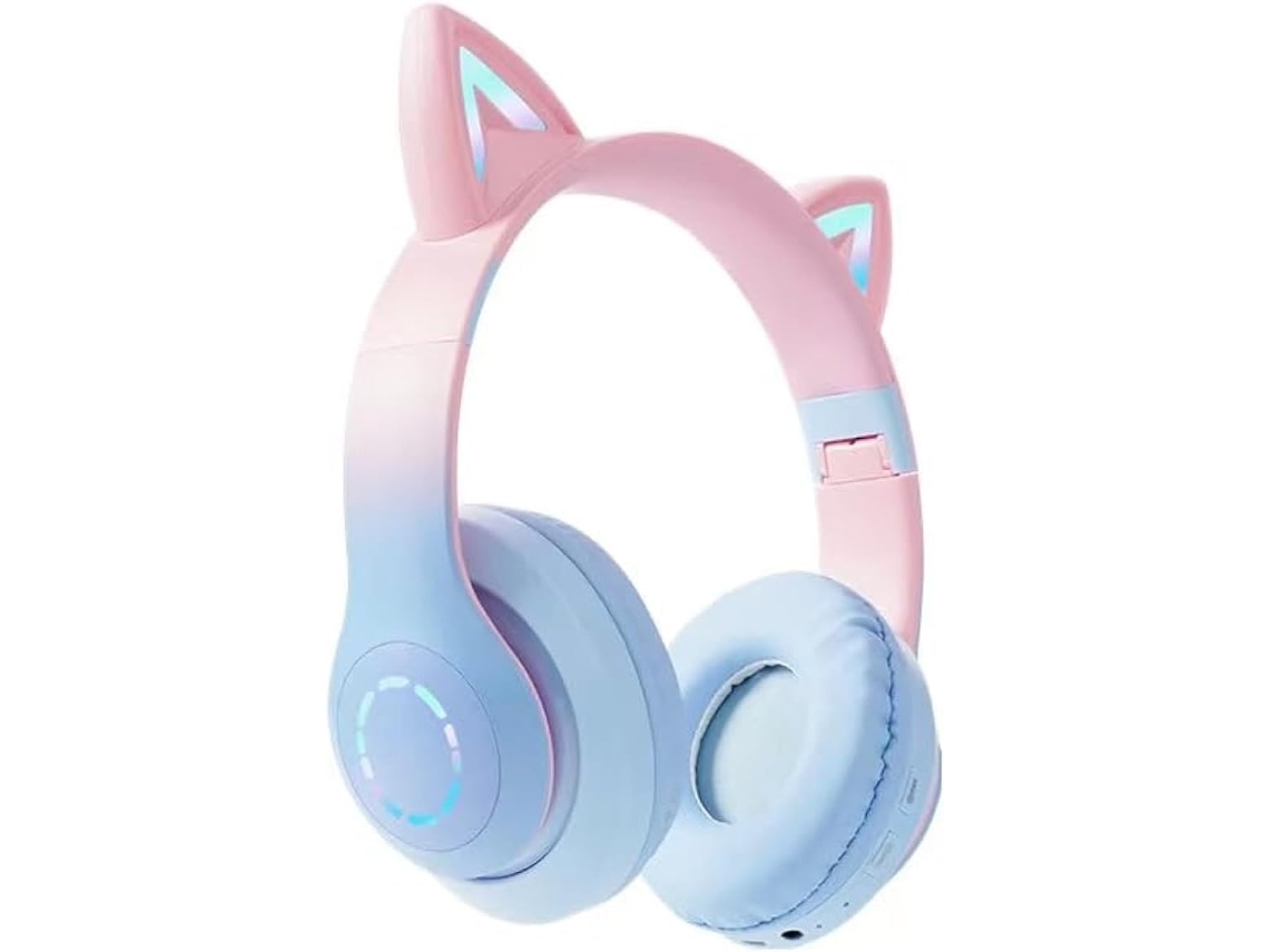 Nuevos Auriculares Bluetooth Con Led Y Conector Inalámbrico Para Juegos - Color Degradado - Azul