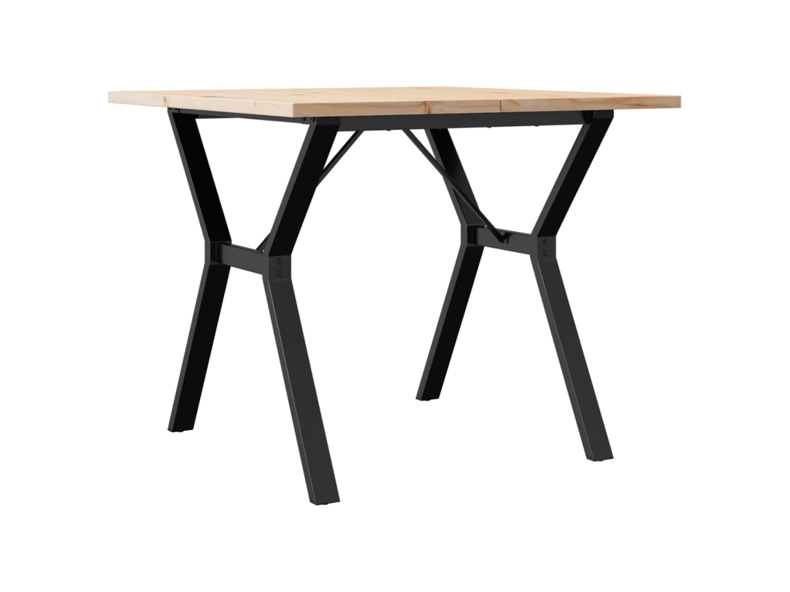 Mesa de comedor con estructura en Y, 90x90x75,5 cm, pino/acero, MAISON EXCLUSIVE