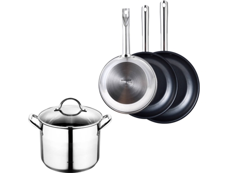 Batería de Cocina BERGNER (Acero Inoxidable - 24x26x28 cm - 4 Un)