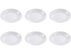 Pratos Para Molho E Porta-condimentos, Conjunto De 6 Peças Em Cerâmica Branca Maciça.