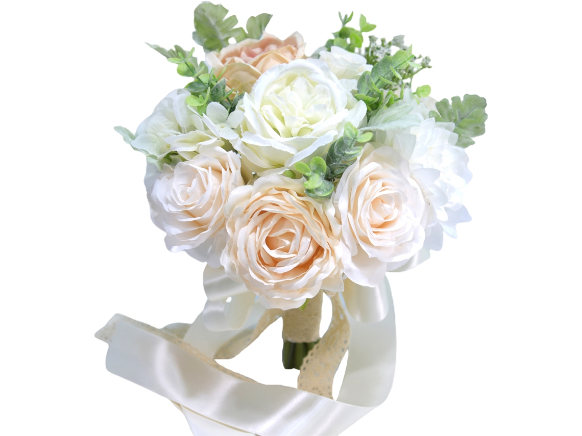 Ramo De Novia De Seda Artificial Para Decoración De Bodas, Hogar Y Fiestas. Ramo De Mano.