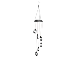 Lámpara Solar De Queroseno Con Campanilla Viento Y 6 Led, Resistente Al Agua, Colorida.