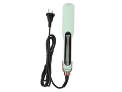 Plancha de pelo profesional 2026 con función de rizado, calentamiento rápido, apta para tela, ajuste de temperatura LCD, color verde.