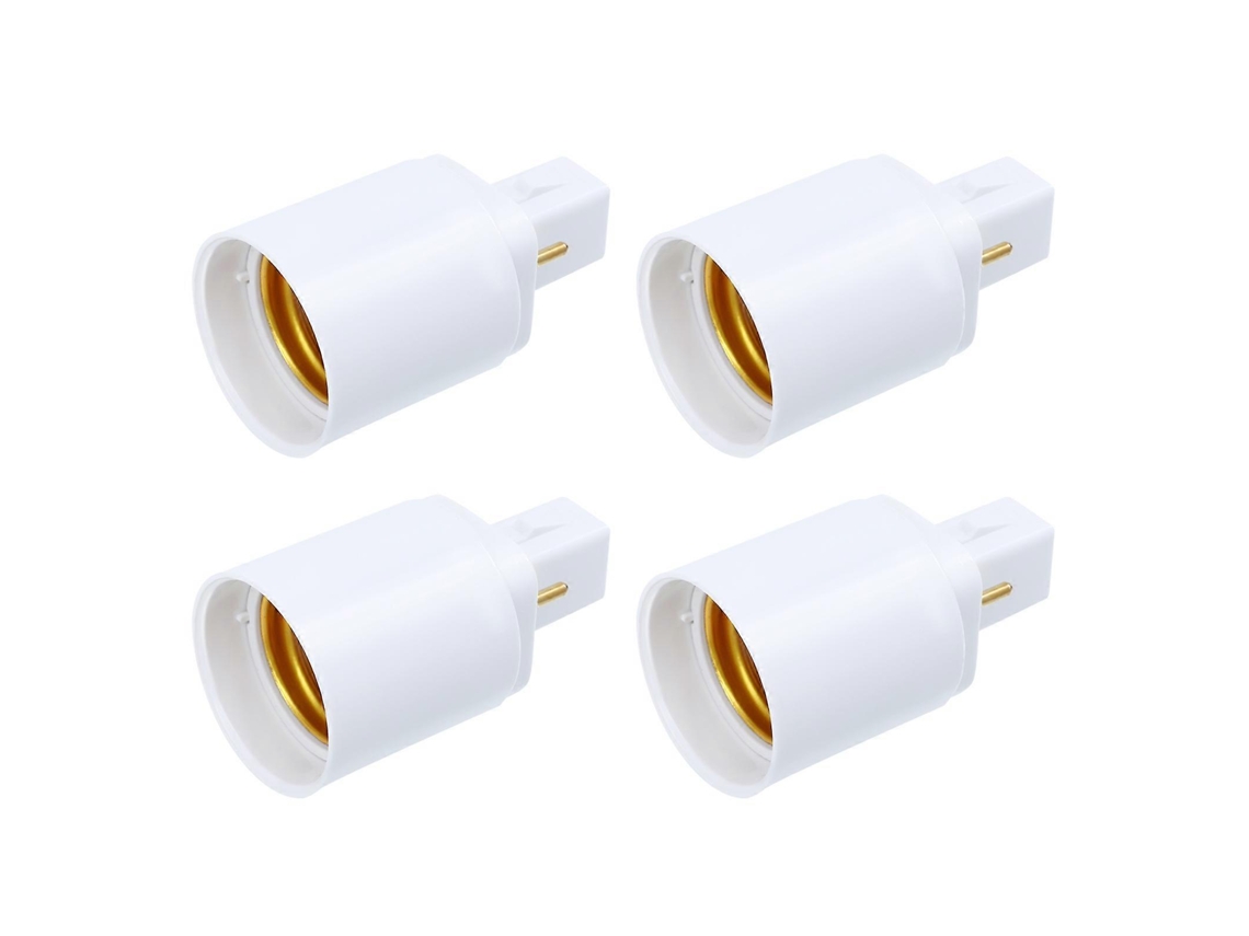 Rebe-4 Adaptadores De Base De Lámpara Convertidor G24d A E27 Soportes De Bombilla Para Led Halógeno Filamento 100-230v 6,50x3,50x3,50cm Blanco