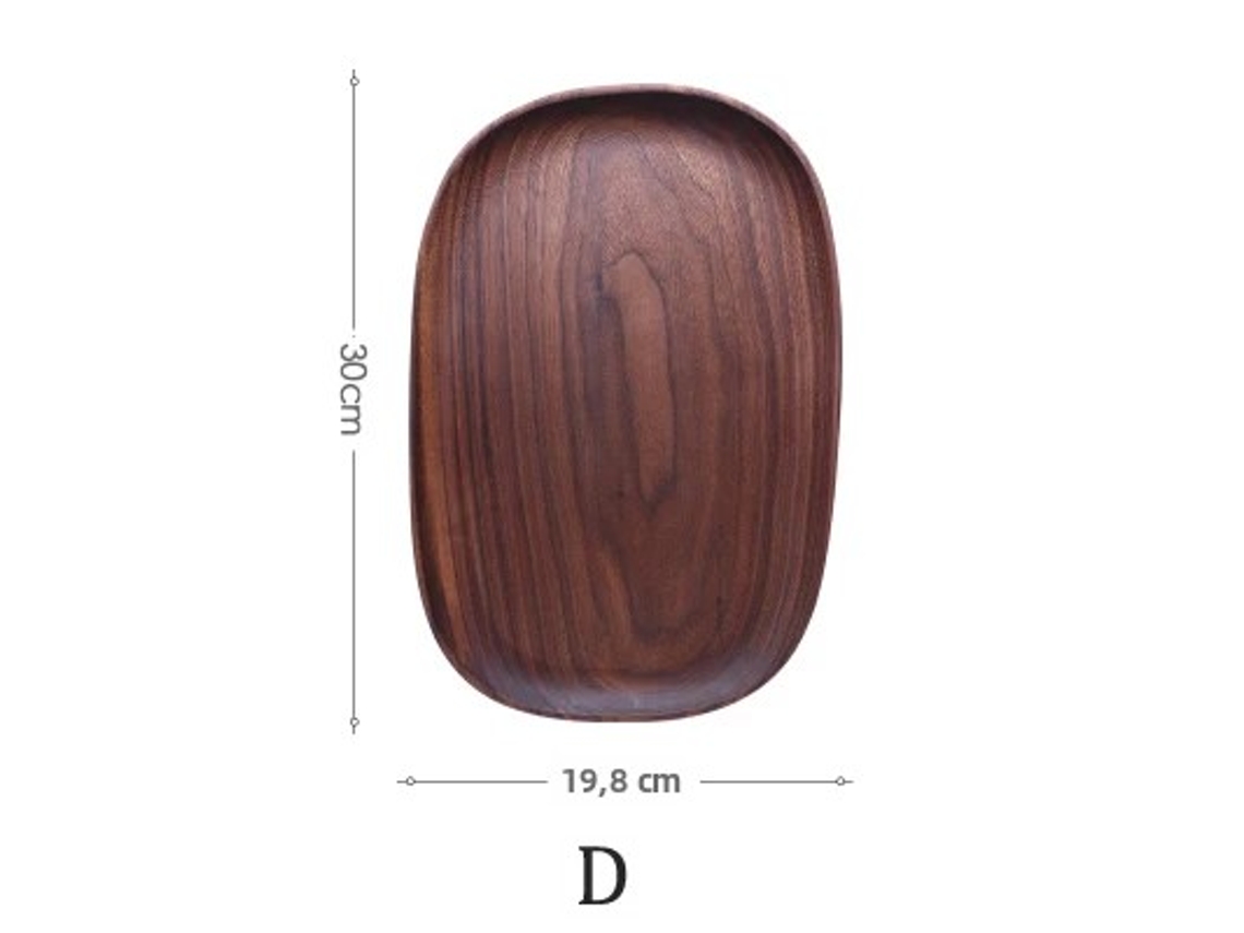 Plato redondo de madera maciza, taza de té hecha a mano de alta calidad, taza de sushi para la mesa del comedor. Mdug (estilo D)