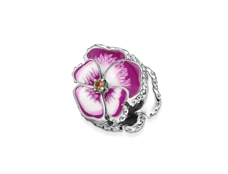 PANDORA Charm mujer enlace joya PANDORA PINK PANSY FLOWER