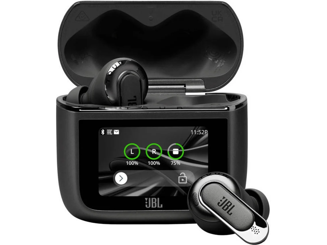 Auriculares Bluetooth True Wireless JBL TOUR PRO 3 (In Ear - Micrófono - Noise Cancelling - Negro)
