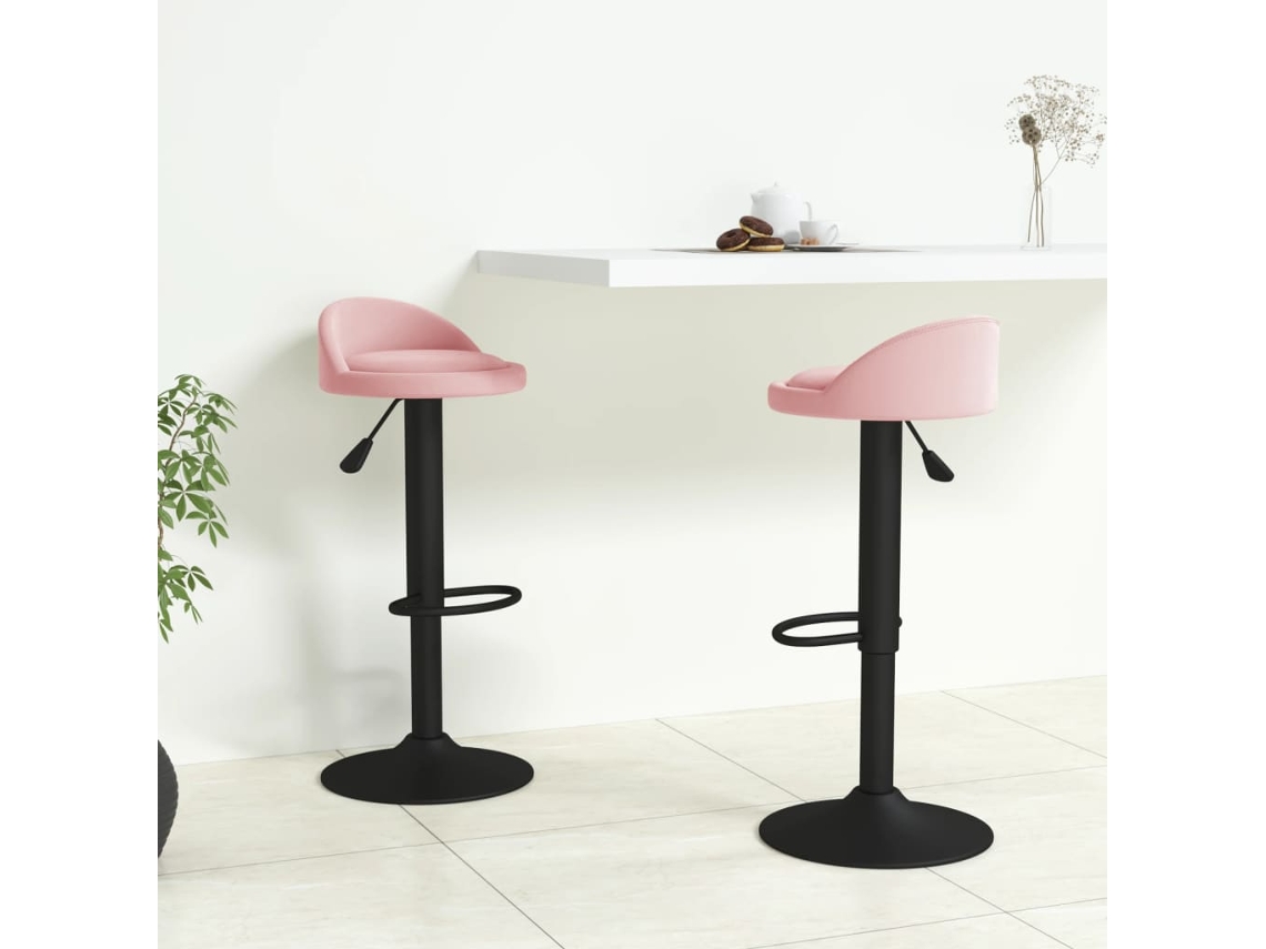 Taburetes de bar 2 piezas Terciopelo rosa Lovely Home