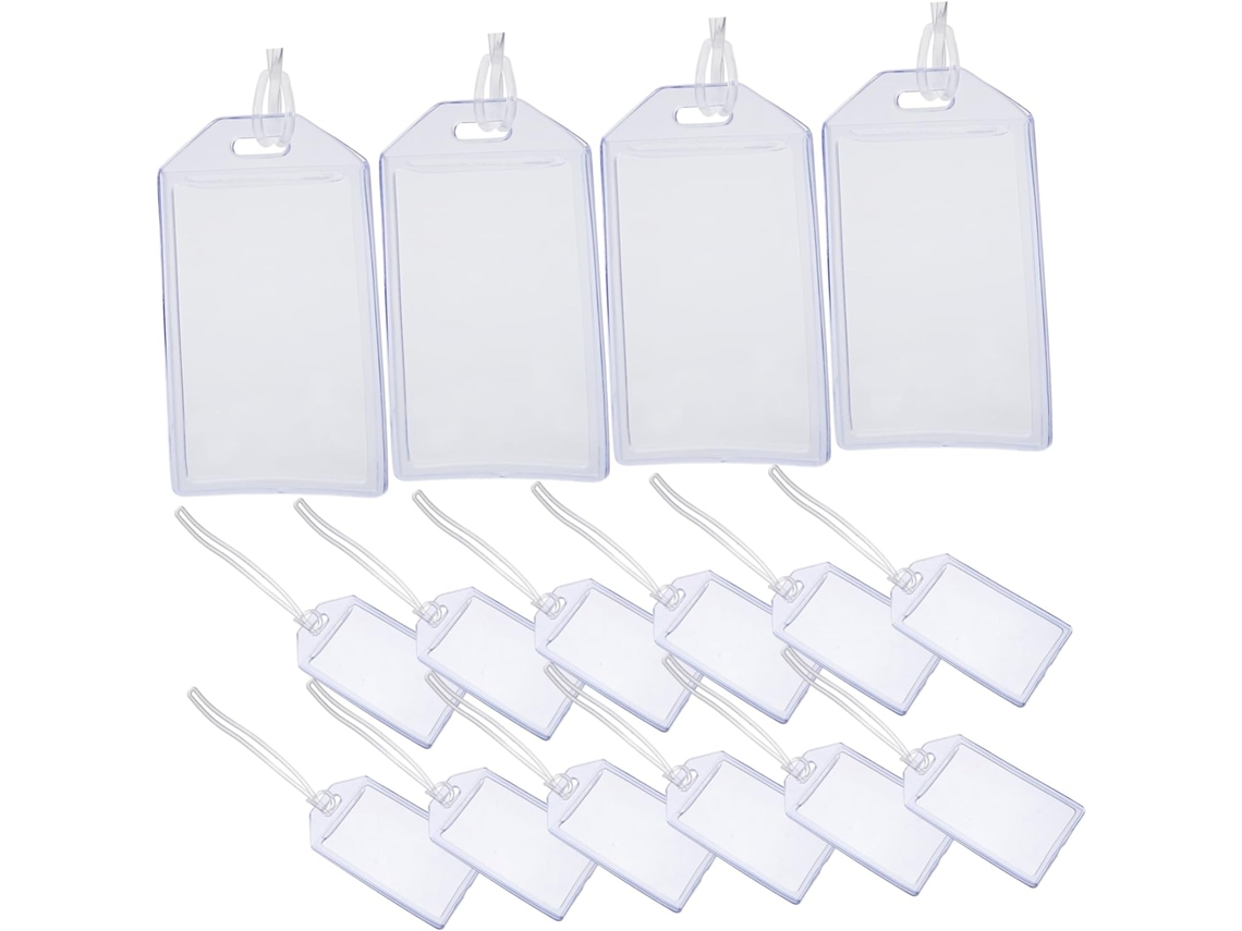 Conjunto De 16 Porta-crachás Transparentes Em Pvc, Com Estojo Impermeável Para Cartões.