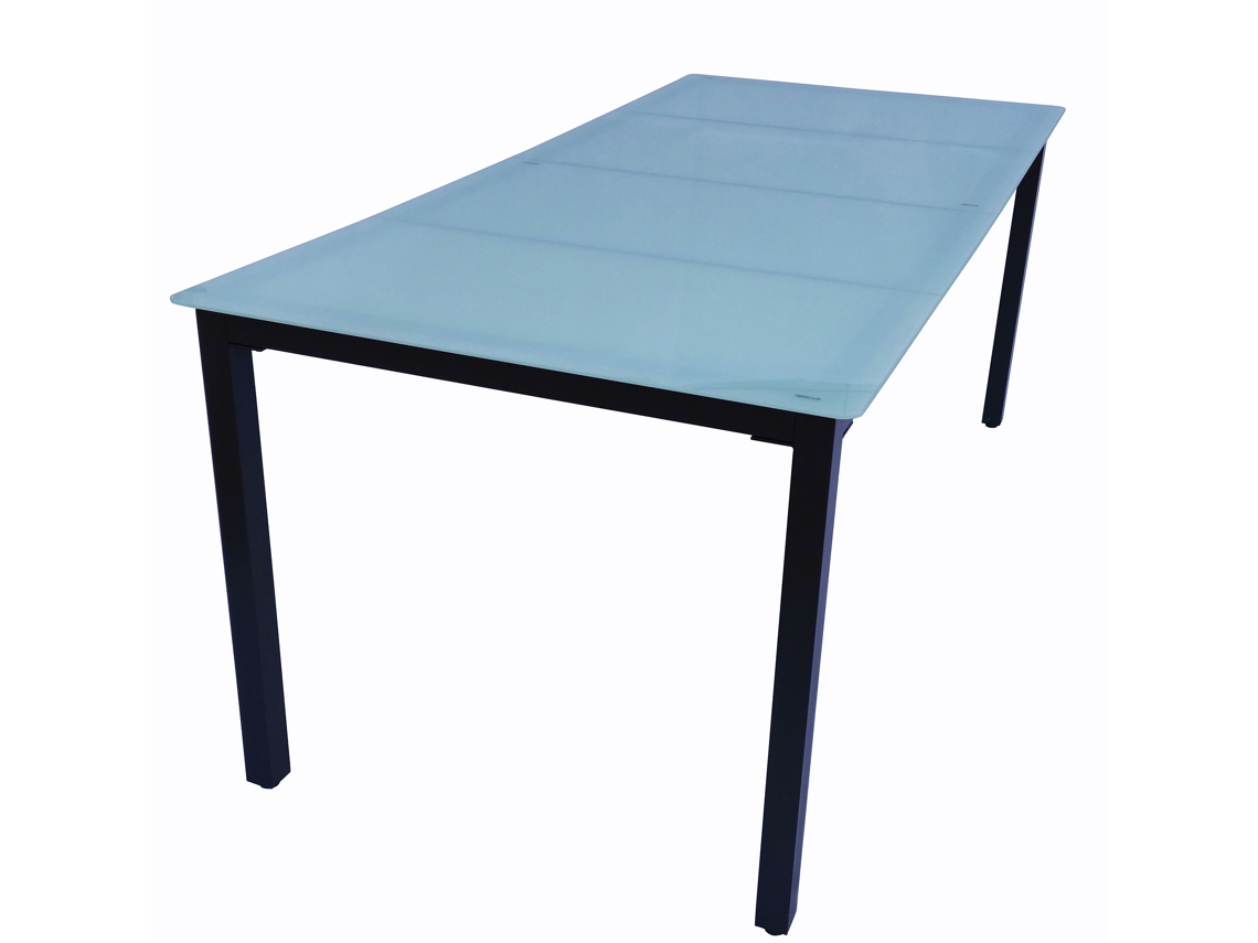 Mesa de jardín de aluminio y cristal Mesa para balcón 190x80 Vcm