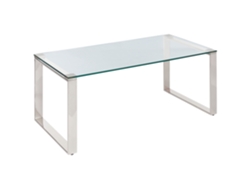 Mesa auxiliar BELIANI Tilon de Vidrio templado Plateado 100x50x40