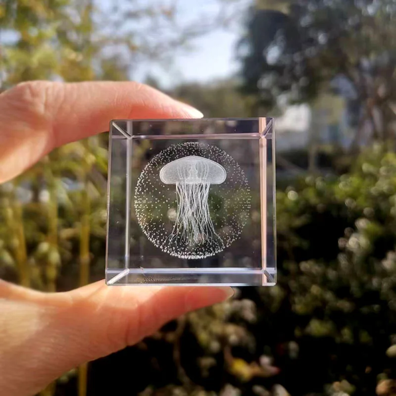(medusa De 40 Mm) Adorno Cúbico De Cristal De 4 Cm, Grabado Láser 3d, Decoración Cuadrada Para El Hogar