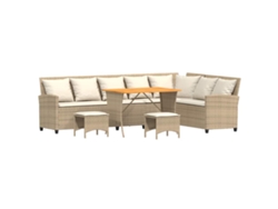Maison Exclusive - Juego De Sofás De Jardín En Forma De L Con Cojines 4 Pzas Beige