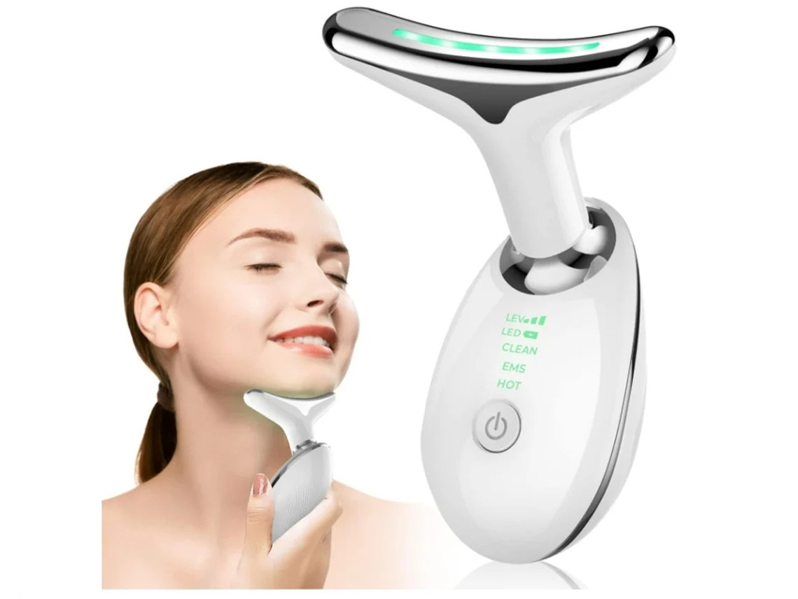 Masajeador facial Yizhood Ay 1688, antiedad, para ojos y cuello, 3 modos, color blanco